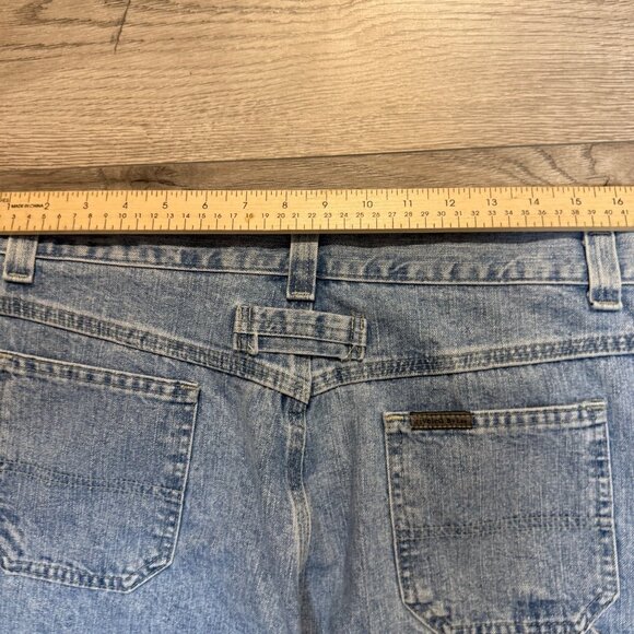 High Waisted Carpenter Jeans Size 14 Light Wash VTG 80s Riveted By Lee USA Made - Picture 9 of 15